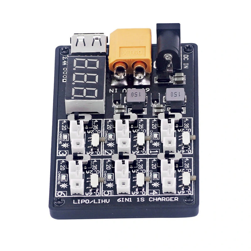 6 IN 1 1S Lipo LiHV XT60 12V 3A Battery Charger Board Ph1.25/2.0/JST for RC Quadcopter FPV Racing Drone