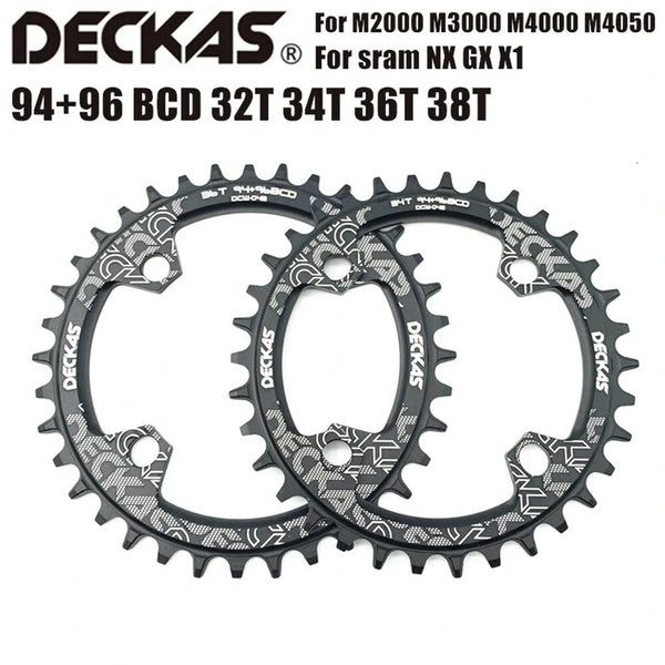 DECKAS 94+96 BCD Round Symmetrical Bicycle Chainwheel 32T 34T 36T 38T MTB Bike Chainring Mountain Crown For M4000 M4050 GX NX X1 Crank