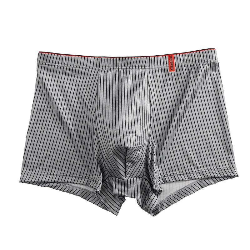 4pcs Men's Underwear Sports Boxers, Casual Striped Boxer Trunks, Breathable Comfy High Stretch Boxer Panties