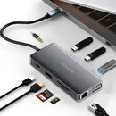 Lenovo ERAZER XC10V 10-in-1 Type-C Docking Station USB Adapter with USB3.0*3 / USB-C PD100W / HD / Gigabit RJ45 / SD&TF Card Reader Slot / 3.5mm Audio for PC Laptop MacBook HUAWEI XIAOMI Plug and Play