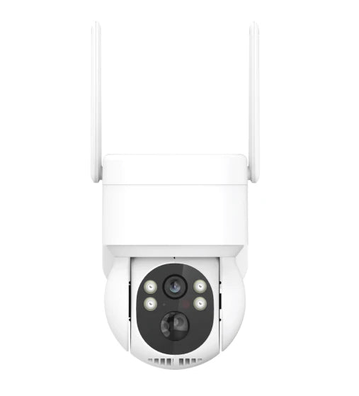 Hiseeu WTD514 4MP 1440P 5X Zoom Outdoor Solar Powerd Camera PTZ WiFi Wireless IP Cam PIR Motion Detection Night Vision Two-way Audio Video Security Surveillance Cameras White Color