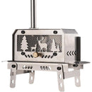 Portable Mini Stainless Steel Outdoor Wood Stove,Decorative Incense Holder for Christmas Tree and Elk Table Ornament for Camping Hiking