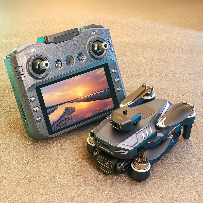 LSRC GT8 WiFi FPV with 4.9inch LCD Screen Controller HD Front Bottom Rear Three Camera Servo Gimbal 360 Obstacle Avoidance Brushless Foldable RC Drone Quadcopter RTF