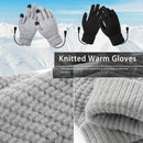 TENGOO Knitted USB Heated Gloves Touch Screen Compatible 40-50C Adjustable Warmth Removable Heating Pad Flexible Cable Thermal Winter Gloves