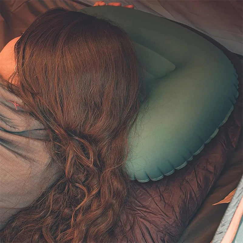 IPRee Ultralight Portable Inflatable Camping Travel Pillow Compact Ergonomic Inflating Pillows for Neck Lumbar Support Camp Hiking Equipment