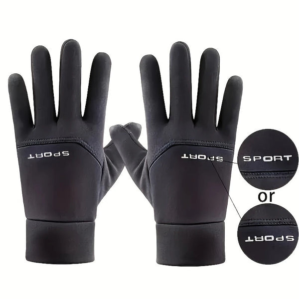 Winter Cycling Gloves Waterproof Outdoor Sports Running Motorcycle Touch Screen Unisex Non-slip Warm Full Finger Gloves