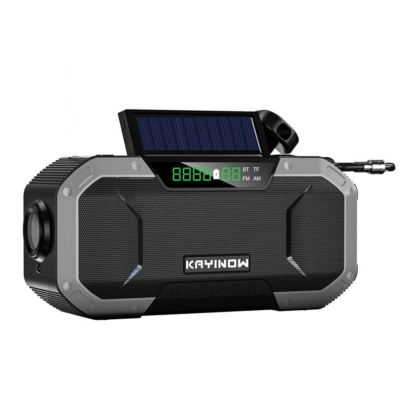 Portable Multifunctional Emergency Solar Hand Crank Radio 5000mAh Power Bank Cranker AM, FM, Compass, LED Flash Light Camping Radio Survival Kit Radio