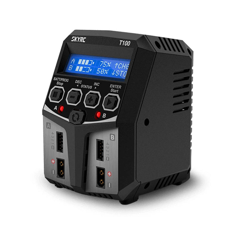 SKYRC T100 DUAL 5A 2X50W Balance Charger for 2-4S LiPo/LiIon/LiFe/LiHV Battery