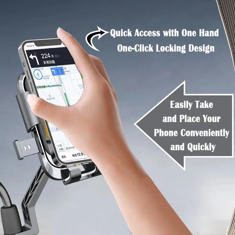 XANES Anti-Shock Bicycle Phone Mount 360 Rotation Quick Release Shockproof GPS Navigation Bike Holder for 4.7-7.2 inch Phones MTB Bike Road Bike