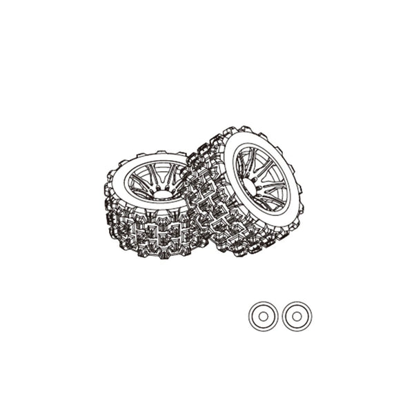 MJX 14209 14210 RC Car Tires Pair Spart Parts 14300D1 14300D2 14300E1 14300E2