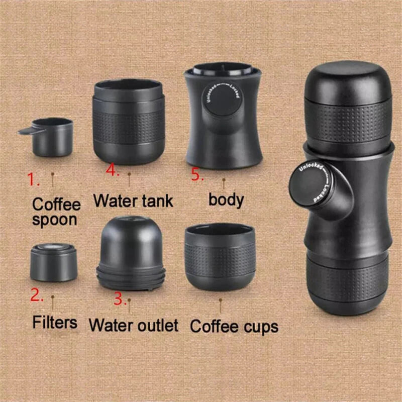 Comfook Mini Portable Hand-Powered Espresso Coffee Machine Portable Hand Press Espresso Coffee Machine for Home Office Travel Outdoor