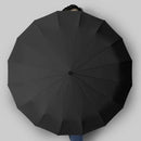 16-Bone Double Fully Automatic Rain Umbrella Keel Wooden Handle Sun Protection Umbrellas Large Folding Business Umbrella For Sunny Rainy Days