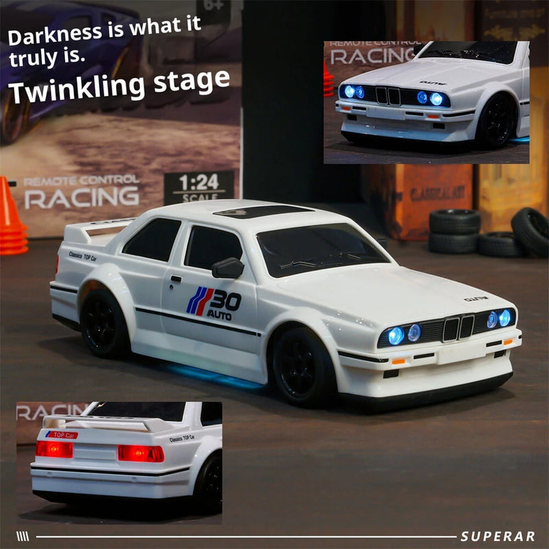 668 669 RTR 1/24 2.4G 4WD Drift RC Car Mini Racing LED Light Desktop Remote Control High-Speed Motor On-Road Vehicle Model Boys Gifts Toys