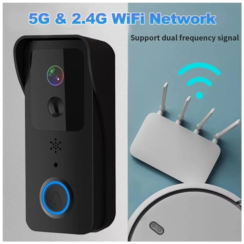 T32 1080P Tuya Smart WiFi Video Doorbell 2.4G 5G Outdoor Wireless Intercom Waterproof Wireless Visual Camera Ringing Bell