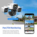 ESCAM PT223 3x4MP Three-Lens Camera Three-Screen PTZ Monitoring Sound And Light Alarm Two-Way Voice Cloud Storage Human Detection WiFi Camera
