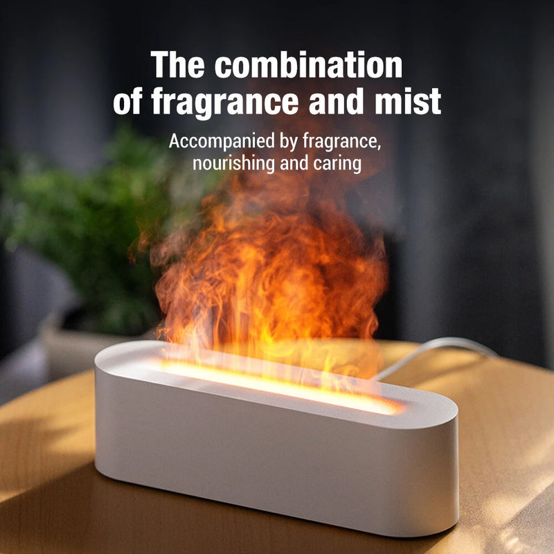 Aroma Diffuser Desktop Colorful Simulation Flame Machine Aromatherapy Humidifier Lamp Led Essential Oil Flame Lamp Difusor