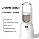 Portable Bladeless Fan With Night Light Spray Air Cooler Air Humidifier Six Speed Wind Adjustment USB Fan Desktop Fan Silent Air Conditioner