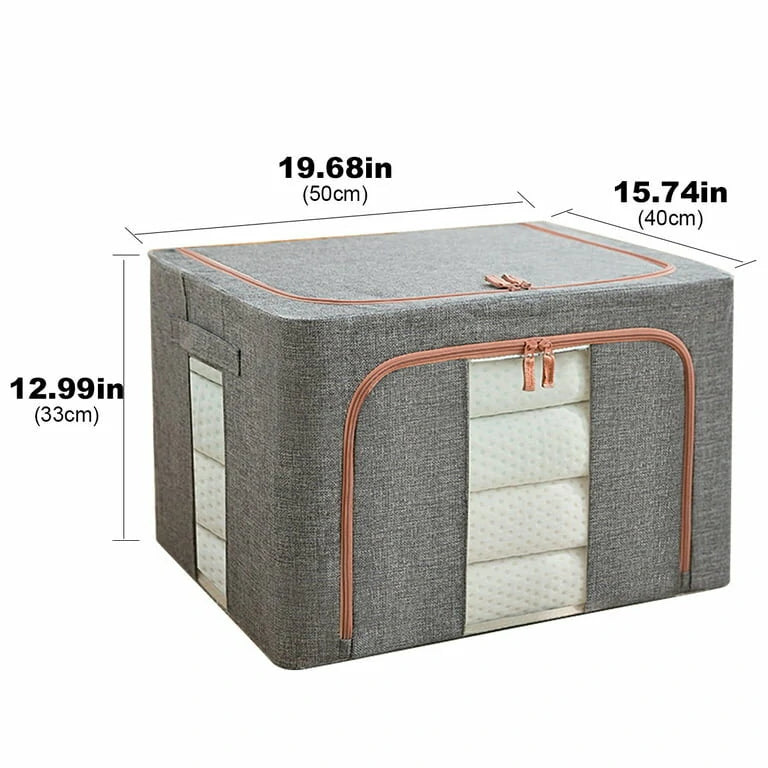 HONEIER 66L Storage Bags Clothes Organizer Storage Containers with Durable Handles Thick Fabric for Clothing Blanket Comforters Bed Sheets Pillows
