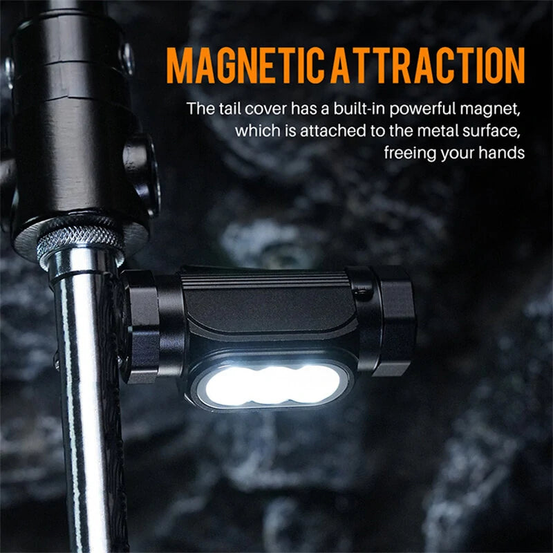 HP130 1150LM LED Powerful Headlamp Type-C Rechargeable Headlight with Magnet Waterproof Fishing Head Torch Emergency Lantern