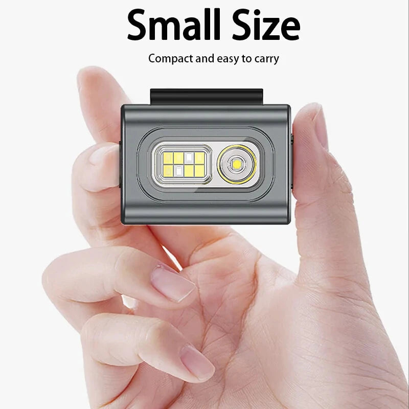 SMILING SHARK Mini Rechargeable Headlamp, COB Magnet Type-C Rechargeable Headlight, For Outdoor Running Fishing Reading Emergency Lights