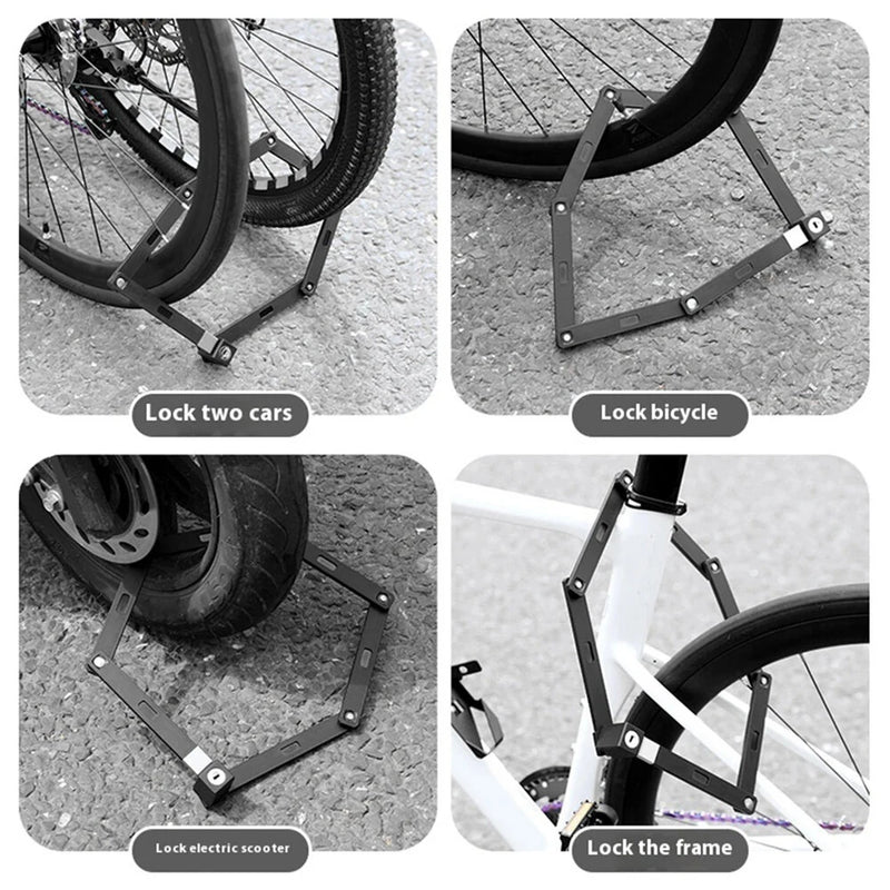 BENGGUO Mini Portable Bicycle Folding Lock Safety Anti-theft Waterproof Alloy Lock for MTB Motorcycle Electric Vehicle