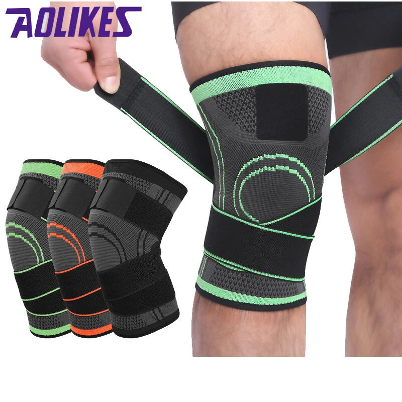 AOLIKES Professional Sports Knee Support Nylon Elastic Breathable Soft Bandage Knee Brace for Basketball Tennis Cycling