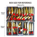 ZANLURE Hot Brilliant Metal Jig Spoon Fishing Lure Set 35pcs Wobblers Kit Pike Spoon Bait Fishing Tackle for Lake River Sea