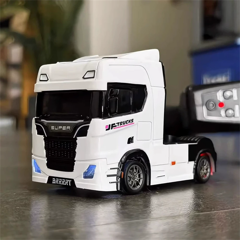BRRRRT S917 RTR 1/43 2.4G  4WD Mini RC Car Tractor Semi Truck Built-In Gyro Full Proportional Drift Dual Speed LED Lights Racing Vehicles Models Engineering Remote Control Toys