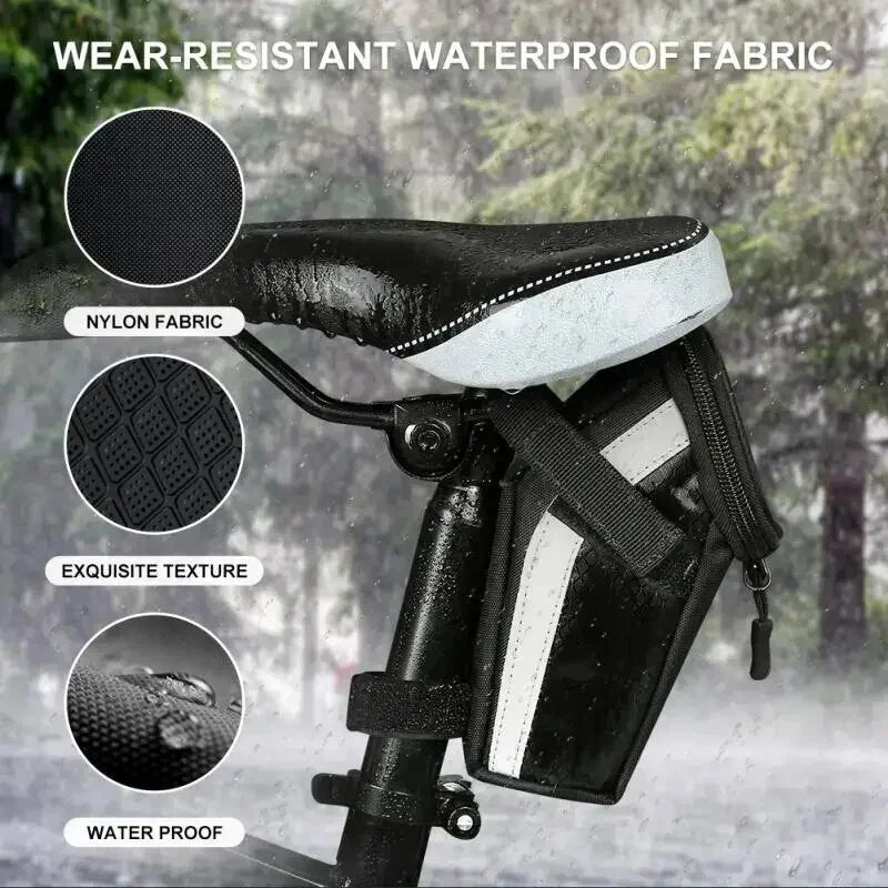 B-Soul 1L Bicycle Bag Large Capacity Nylon Fabric Ultralight Waterproof Bicycle Seat Tail Bags for Electric Bike Mountain Bike Road Bike