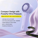 Baseus GoTrip DT1 Mini Turbine Handheld Fan 3 Speed Adjustable Portable Fan 1200mAh Rechargeable Fan for Desktop Outdoor Camping