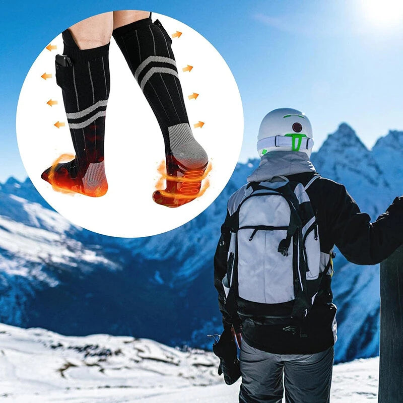 TENGOO Electric Heated Socks Cold Weather Cotton Heat Socks for Men Women, Winter Outdoor Sports Climbing Hiking Hunting Cycling Heating Long Socks