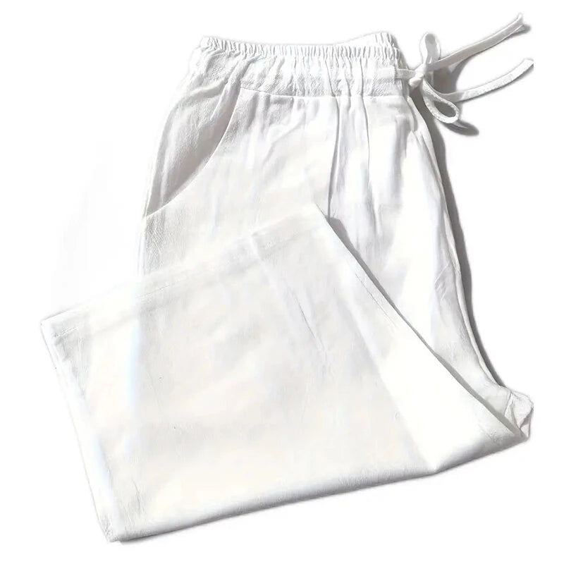 Men's Quick Dry Cotton Linen Shorts Summer Breathable Stripe Gym Running Pocket Cargo Beach Casual Five-point Pants Lightweight Comfortable