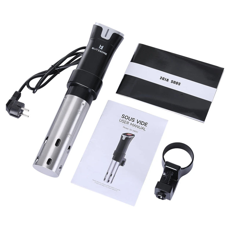 BlitzHome SV2401C 1100W Smart Sous Vide Cooker APP Control Thermal Immersion Circulator Machine with Color Touchscreen 0.5C Precision 99-Hour Timer
