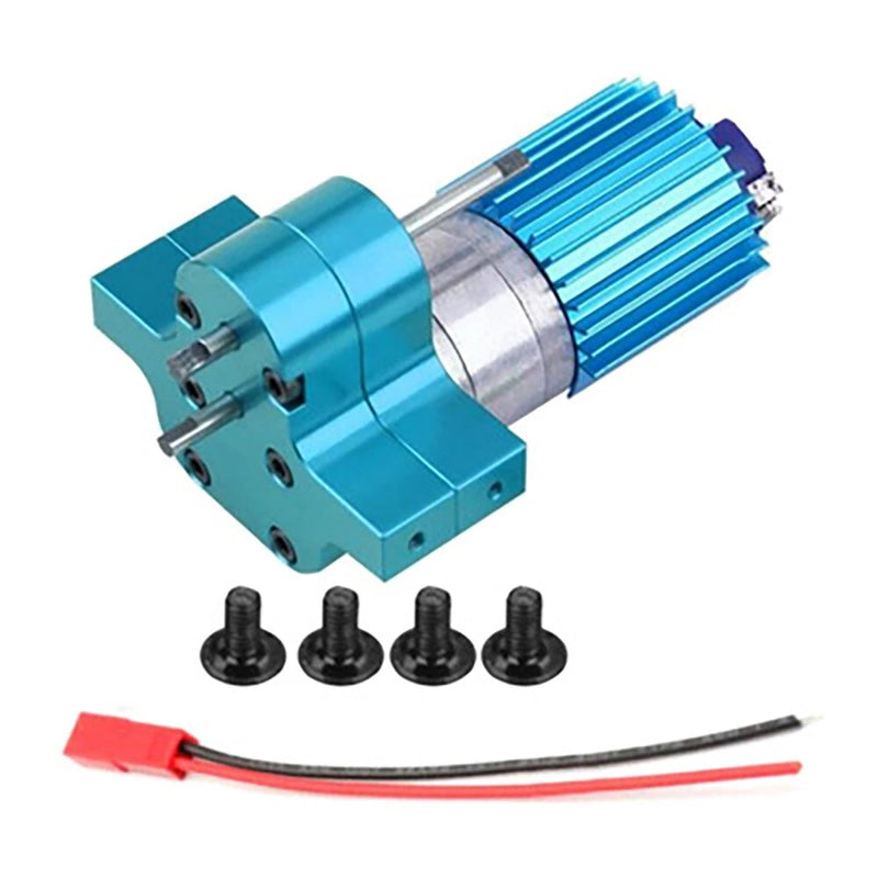 Metal Decelerate Gearbox with 370 Brushed Motor Metal Gear Heatsink Mount Base for WPL B14 B14K B24 B24K B16 B16K B36 B36K C14 C14K C24 C24K JJRC Q60 Q61 MN90 MN90K MN91 MN91K 4WD 6WD Fayee FY001 FY002 Half Scale RC Car Parts