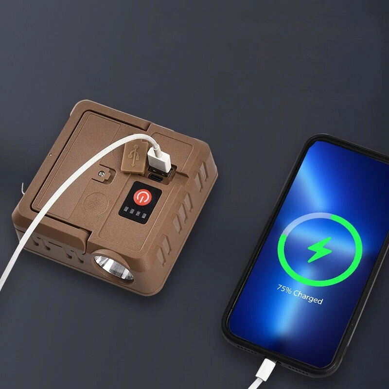 5 in 1 Outdoor LED Tent Lamp Far and Near Dual Light USB Charging Mobile Night Market Light Floor Lamp Emergency Wild Camp Light