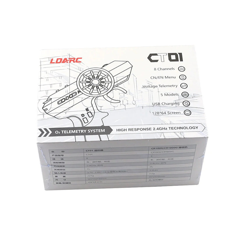 LDARC CT01 2.4GHz 8CH Two-Way LCD Display Radio Controller with CR1800 Receiver for RC Car Boat Tanks Models
