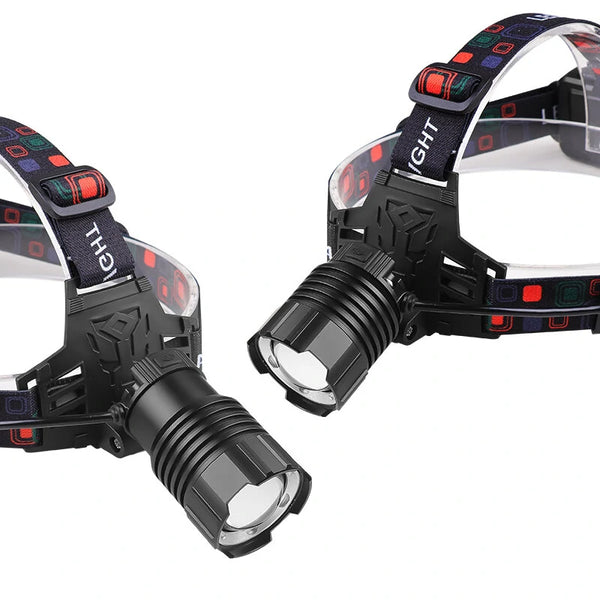 Multifunctional 30W LED Headlamp Telescopic Zoom Lightweight LED Strong Light Headlight 18650 Type-C Charging Portable Headlight