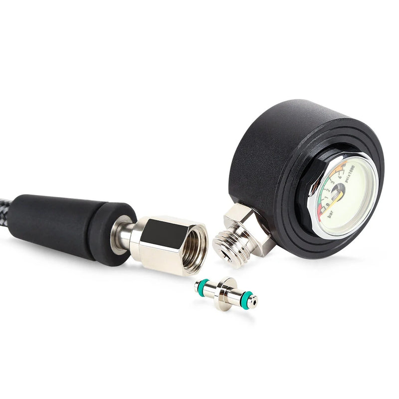 DIDEEP Diving Residual Pressure Gauge Residue Tube Woven Carbon Fiber Luminous Pressure Gauge Bcd Regulator High Pressure Tube