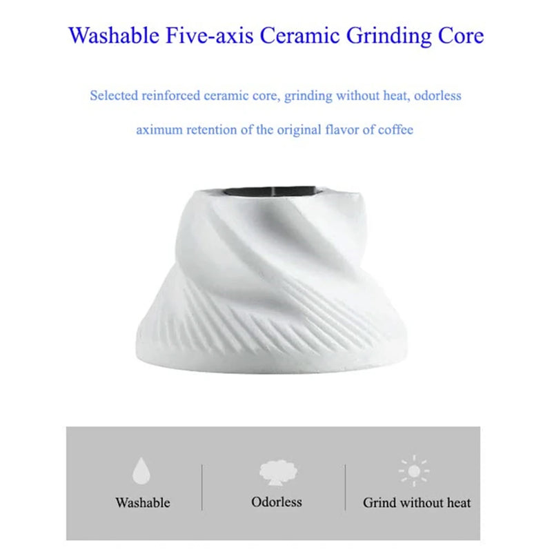 Portable Stainless Steel Manual Coffee Grinder Ceramic Grinding Core Adjustable Grinding Coarseness Hand Crank Coffee Machine