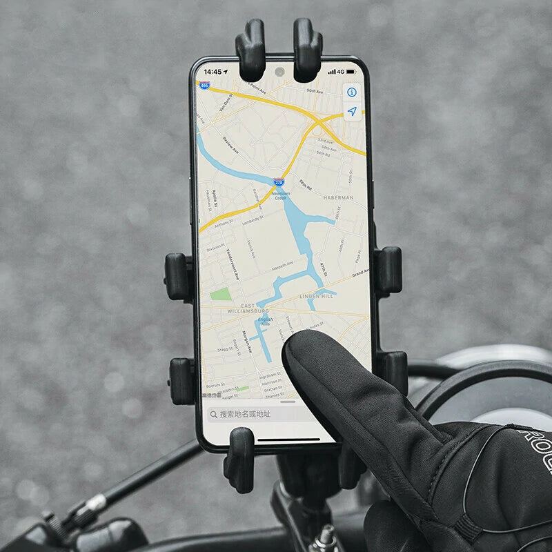 ROCKBROS Warm Bike Gloves Touch Screen Windproof Anti-slip Thermal Bicycle Gloves for Winter Outdoor Motorcycle Scooter Ski