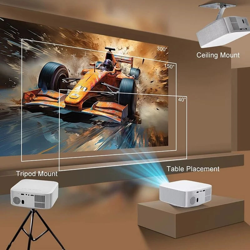 Salange P92MAX Smart Projector Android 13 Netflix Officially Licensed 12000 Lumens 1080P Native Auto Focus Keystone WiFi 6 Bluetooth 5.2 4K Supported Smart Home Cinema
