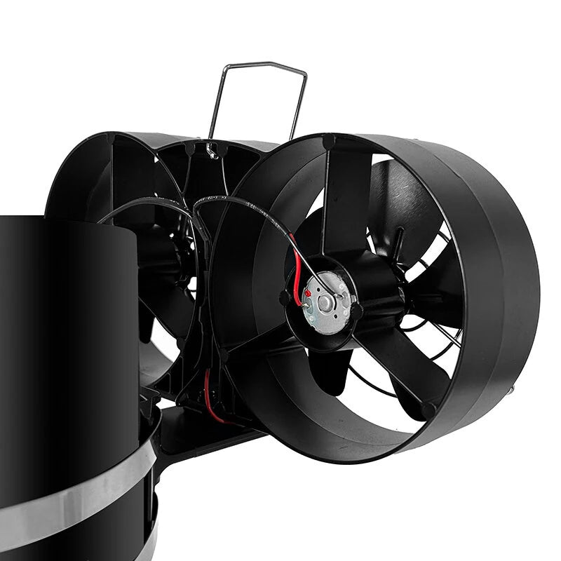 IPRee Heat Powered Stove Fan with Cover Heat Efficient Wall Mounted Thermometer Eco-Friendly Fireplace Fan Portable Heater 10 Blades