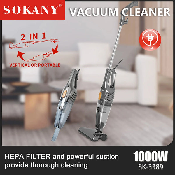 SOKANY 1000W Vacuum Cleaner Household Multi-Function Handheld Vacuum Cleaner Mite Removal Dust Removal Corded Vacuum Cleaner