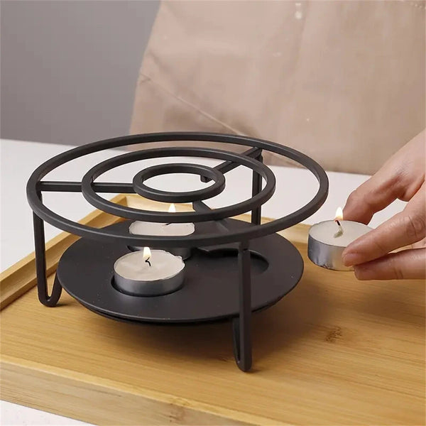 IPRee Candle Heating Tea Warmer Household Thickened Teapot Heating Base Outdoor Portable Tea Stove New Metal Tea Ceremony Accessories