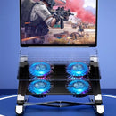 Foldable Alloy Laptop Stand with RGB Lights Silent 4-Fan Design for Portable Gaming Notebook 11-17.3 Inch