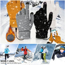 TENGOO Knitted USB Heated Gloves Touch Screen Compatible 40-50C Adjustable Warmth Removable Heating Pad Flexible Cable Thermal Winter Gloves