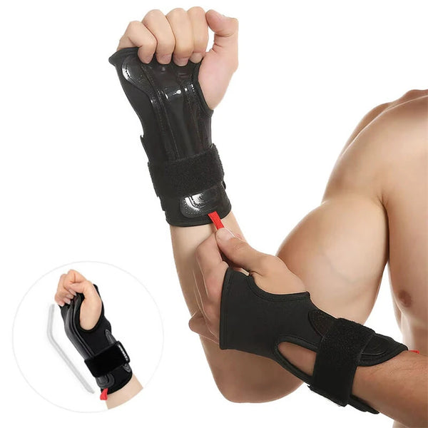 AOLIKES 1 Pair Adjustable Sport Wrist Guards Roller Skating Snowboard Ski Wrist Guards Steel Plate Hand Support Brace Gloves Protective Gear Sports Safety Protector