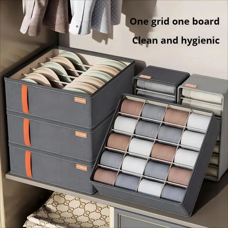 1PC 6/7/20 Grid Underwear Storage Box Socks Underwear Storage Drawer Division Multifunction Ale Household Wardrobe Classification