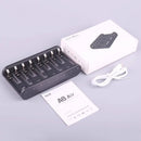 ISDT A8 Air Battery Charger 8 Bay AA AAA Smart Battery Charger Max 27W Wireless Operation for Rechargeable 10500 12500 Ni-MH/CD LiHv LiFePO4 Battery USB C Input