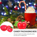 10PCS 6x5cm Christmas Candy Box Apple Shape Wedding Candy Box Christmas Fillable Decorative Ball Candy Gift Wrapping Gift
